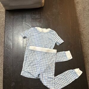 Blue and White Checkered Kids Pajama Set